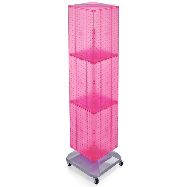 Four-Sided Pegboard Tower Revolving Display Panel Size 14"W x 60"H